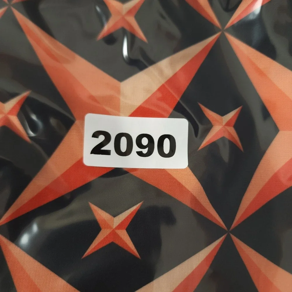 HREKSKI Swim Trunks Geometric Star Print Elastic Waist Mens Size 40 Orange Black